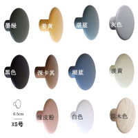 ins北欧风实木彩色圆点挂钩创意简约衣柜把手玄关客厅儿童房装饰|新增XS号颜色备注