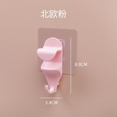 脸盆收纳架浴盆挂钩洗澡盆壁挂式免打孔挂盆神器卫生间放盆挂墙式|粉色4个装