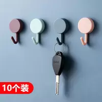 免打孔厨房墙上创意挂钩门后无痕强力粘胶粘钩家用宿舍可爱装饰|浅蓝[5个]+深蓝[5个]