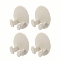 插头挂钩 免打孔放电源线固定器创意可爱多功能无痕壁挂收纳粘钩|杏色2盒(4个装)[送5个挂钩]