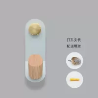 北欧墙上挂钩衣帽钩创意单个加厚粘钩免打孔免钉挂衣钩挂衣架壁挂|天蓝色单款—打孔安装