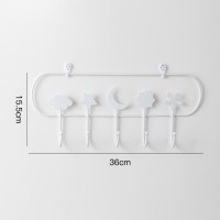 ins门后挂钩壁挂免打孔墙壁进门钥匙挂架收纳门口装饰墙上挂衣钩|白色铁艺5连钩