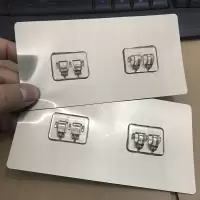 免打孔强力无痕贴卡扣铁线网格盆架粘贴挂钩浴室厨房壁挂专用配件|大号升级版拉丝长款双钩(2个)(大号16cmX8cm)