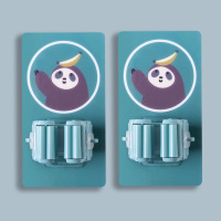 拖把架扫把卡座拖把挂钩强力无痕免打孔拖把夹浴室壁挂架卡通粘钩|树小懒6个装