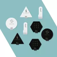 北欧创意几何铁艺小挂钩粘胶挂钩墙壁免打孔浴室无痕粘钩|黑白混合8个装[静止24h使用]