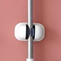 拖把挂钩免打孔卫生间拖把架卡座扫把夹神器厕所壁挂拖布墩布挂架|灰色(单只装)