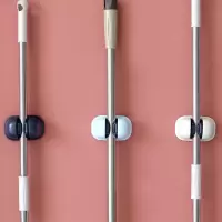拖把挂钩免打孔卫生间拖把架卡座扫把夹神器厕所壁挂拖布墩布挂架|三色各一只(三只装)