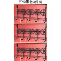 门钩门后挂钩背式卧室北欧风创意无痕免打孔挂钩一排长条衣帽钩|五钩黑色(三件装)