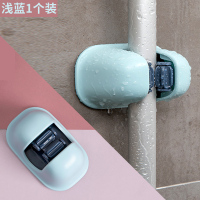 拖把挂钩墙壁免打孔卫生间壁挂强力承重扫把架收纳神器无痕拖布夹|升级款[浅蓝1个装]强承重/滚轮卡扣/撕下无痕