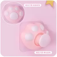 猫爪粘钩可爱少女心卡通创意装饰墙壁挂架宿舍强力胶钥匙收纳挂钩|粉色