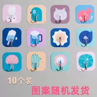 挂钩强力粘胶贴免打孔壁挂墙壁门后挂钩厨房可爱创意粘置物架单个|卡通挂钩10个装