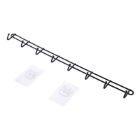 免打孔强力粘钩厨房铁艺厨具排钩卫生间壁挂免钉承重无痕粘胶挂钩|黑色8钩