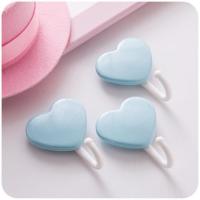 少女心卡通可爱强力挂钩创意墙壁上小粘钩粘胶壁挂宿舍迷你家用|3个装蓝色爱心 标配