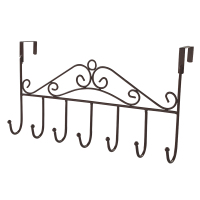 门后挂钩挂衣架免打孔置物架壁挂无痕门上衣服收纳架门背式衣帽钩|古铜色[2个装]