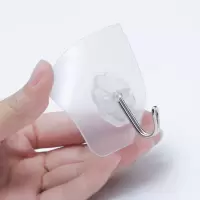 门后无痕挂钩强力粘胶免打孔学生卫生间墙壁挂宿舍挂钩神器上下铺|强力透明20个装