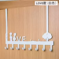 门后挂钩挂衣架卧室衣服挂架免打孔墙壁收纳置物架门上衣帽挂衣钩|LOVE8钩[白色]可贴可挂