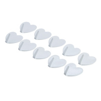 不锈钢爱心粘贴挂钩10个装强力粘胶挂架厨房卫生间墙壁粘钩|奶白色10个装