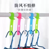 衣架固定锁扣塑料挂钩晾衣防滑卡扣圆方管室外防风钩晒衣绳防风条|普通款混色装[6个装塑料材质