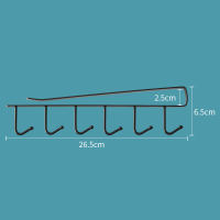挂钩架橱柜厨房金属一排无痕长条免打孔挂勾强力承重衣帽收纳排钩|黑色