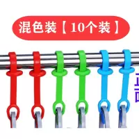 衣架固定锁扣塑料挂钩晾衣防滑卡扣圆方管室外防风钩晒衣绳防风条|加长款硅胶条红色[30个装]