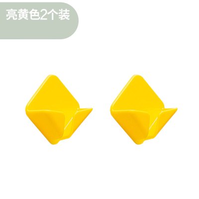 插头挂钩免打孔电源线收纳粘钩插头支架壁挂粘贴式强力插头固定器|插头挂钩黄色2个