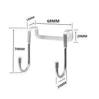 s型挂钩不锈钢扁s形钩厨房香肠腊肉铁勾书包挂衣服展会门背|2套装304不锈钢柜门双S挂钩