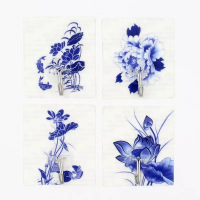 强力免打孔粘胶挂钩粘贴粘钩厨房无痕墙壁吸盘浴室创意强承重壁挂|青花瓷系列20个装