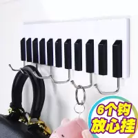 强力粘钩无痕粘胶壁挂免打孔厨房挂钩墙壁墙上吸盘创意门后挂衣钩|钢琴排钩（6钩）收藏优先发货
