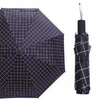太阳伞防紫外线防晒遮阳伞晴雨两用女学生韩版雨伞折叠小清新大号 黑格子加厚升级黑胶
