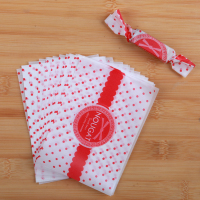 牛轧糖包装袋 油纸糖果纸雪花酥 混搭 牛扎糖纸500枚烘焙包装家用|紫红色加厚红色蝴蝶结