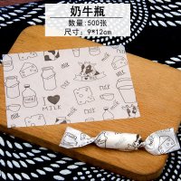 500张包糖果纸 牛轧糖包装糖纸 食品油纸糯米纸烘焙牛轧糖包装纸|奶牛瓶500张送糯米纸