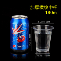 一次性杯子塑料杯1000只装口杯透明加厚硬航空饮水杯家用酒杯整箱|180M特厚L横纹500只箱