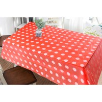 一次性桌布防水防油派对结婚宴会印花生日长方形塑料加厚餐台布|红波点1.0X1.6米1包10张