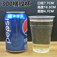 一次性杯子家用加厚塑料杯透明商用口杯1000只装小水杯耐热航空杯|300横纹杯500只装
