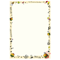 台湾四季学校幼儿园影印纸a4彩色打印纸 带花纹卡通图案彩色花边小学生用品创意小清新50张|汉堡