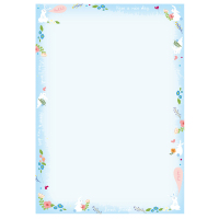 台湾四季学校幼儿园影印纸a4彩色打印纸 带花纹卡通图案彩色花边小学生用品创意小清新50张|蓝兔