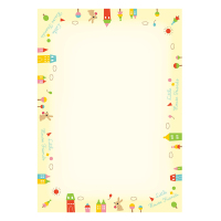 台湾四季学校幼儿园影印纸a4彩色打印纸 带花纹卡通图案彩色花边小学生用品创意小清新50张|房兔