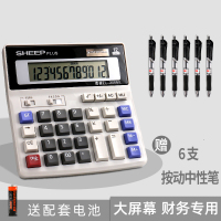 财务会计专用桌面办公用计算器计算机太阳能真人发音机算器带语音办公用品大号大屏幕大按|财务大按键款(送干电池+6支中性笔)