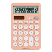 /q1计算器学生用太阳能办公用商务型时尚女计算机器圆形按键带电子琴弹奏手感舒适语音发音计算器|橙色普通型(双电源不发音)