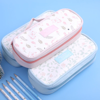 笔袋男女高中生大容量小清新碎花笔袋文具盒可放20cm尺子铅笔盒帆布笔袋简约多功能初中小学生铅笔袋笔盒