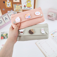 简约盐系笔袋女 文具盒ins潮少女中学生初中生铅笔盒小学生可爱文具袋日系网红韩国大容量男笔盒