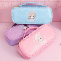 笔袋女文具盒防水笔袋防脏耐脏女生小学生蕾丝公主小仙女花语姑娘卡通少女多功能密码锁铅笔袋小清新创意