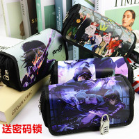 刺客伍六七笔袋大容量学生男孩四层密码锁五六七文具盒帆布铅笔盒