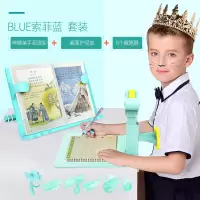 易握幼儿握笔神器学写字握笔器儿童初学者小学生铅笔矫正握姿幼儿园拿笔抓笔|3件套-全阶6只装+阅读架+滴滴语音矫正器-蓝色