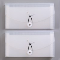 风琴包多层小文件夹迷你单据收据本出差票夹票据夹册包袋分类欠条收纳盒账单支票夹神器小号便携日式档案夹|透明2个(赠标签贴)