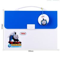 文件夹多层学生用分类风琴包卷子收纳盒大容量文件袋a4插页试卷袋试卷整理神器档案|13格-托马斯-蓝色（送姓名贴一包）