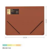 时代良品多层文件夹风琴包风琴文件袋试卷收纳袋13格整理神器试卷夹卷子收纳盒学生|实色砖红(A4-13格)(拉绳款)