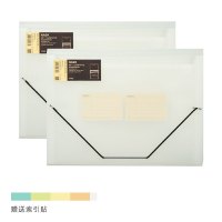 时代良品多层文件夹风琴包风琴文件袋试卷收纳袋13格整理神器试卷夹卷子收纳盒学生|磨砂半透明色（拉绳款）（两个优惠装）