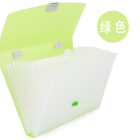 风琴包文件夹多层学生用a4试卷夹13格文件收纳盒试卷收纳袋风琴包分类文件袋资料册档案夹文件|绿色/13格A4【送姓名贴】