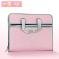 布面13格风琴文件包简约卷子多层文件夹票据收纳袋大容量初高中生用试卷包办公用品商务资料分|糖果粉13格(没包边)